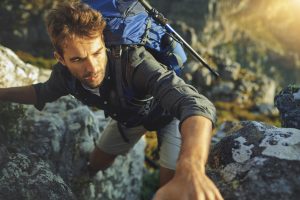 man climbing